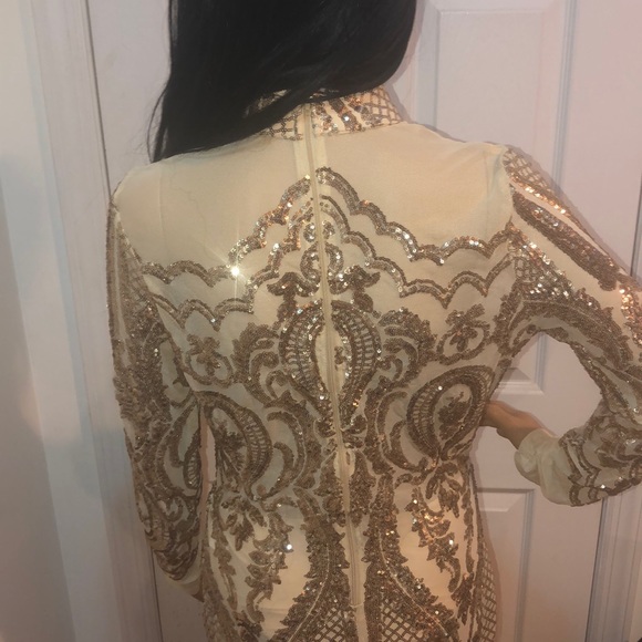 Gold, Calcy sequin mesh Dress - Picture 3 of 3